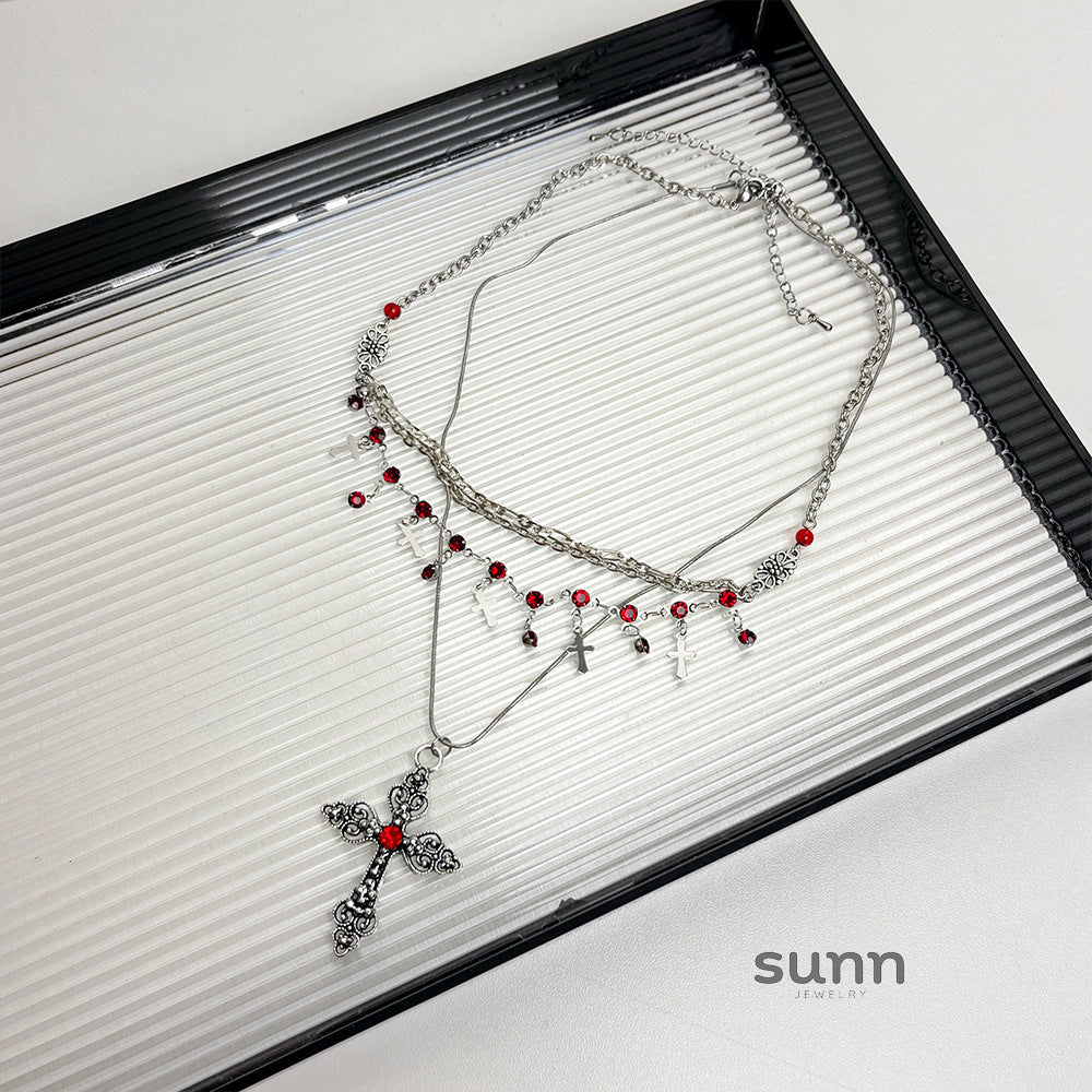 Yadira Dark Cross Choker [KZWDQWK5]