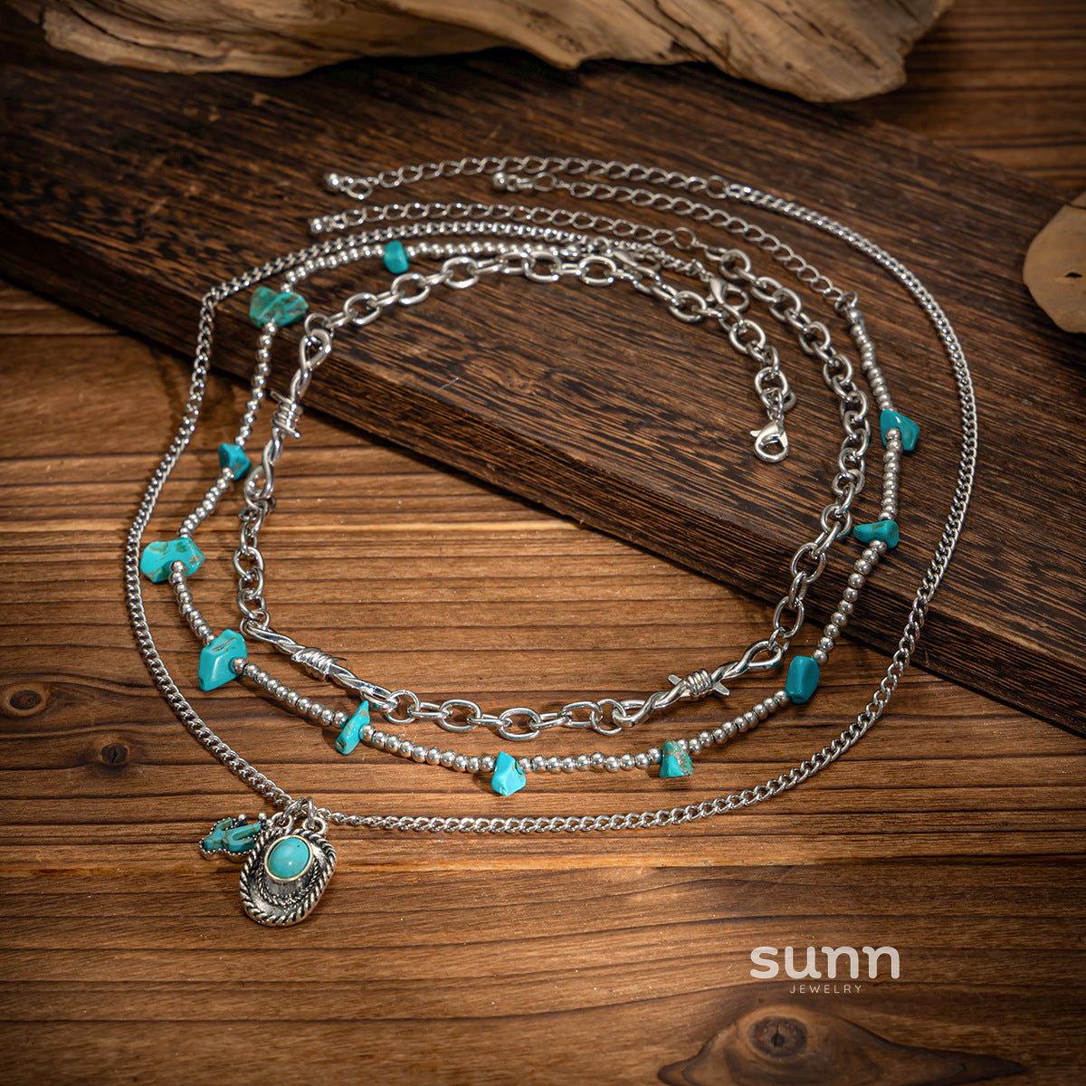 Yahaira Retro Cactus Layered Necklace [3UJ5YKGO]