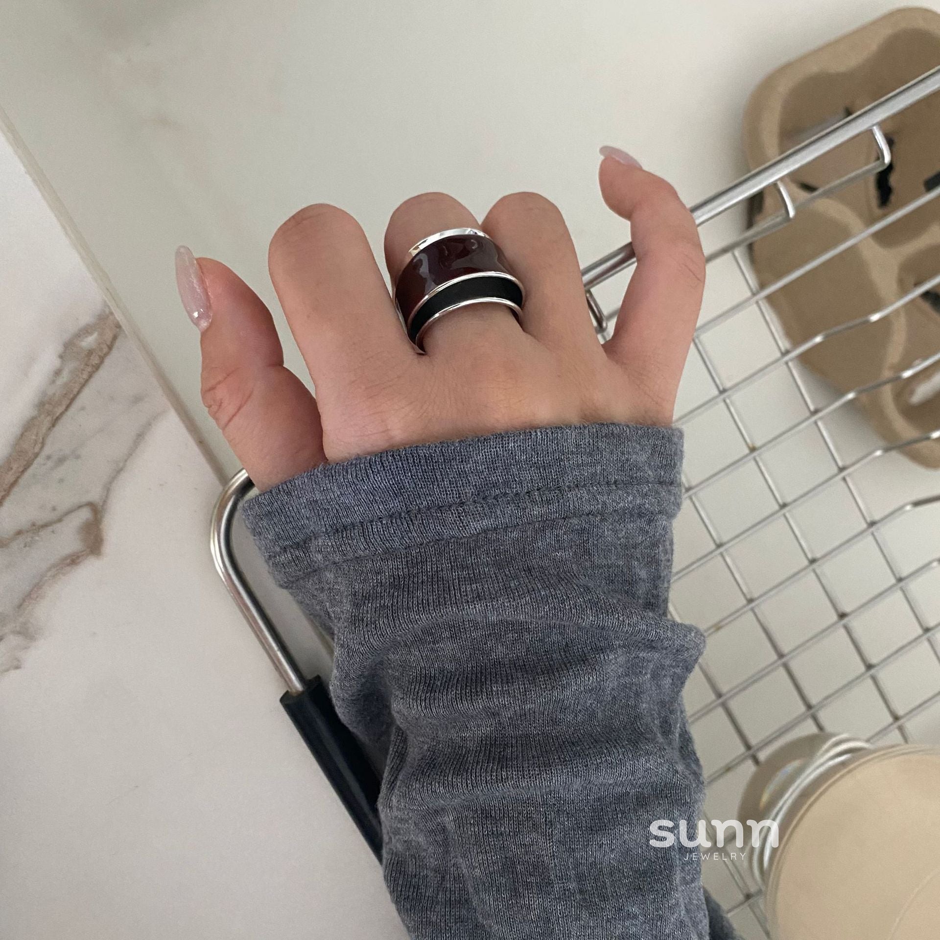 Yamileth Double Layer Enamel Ring [8Q5B2UQP]