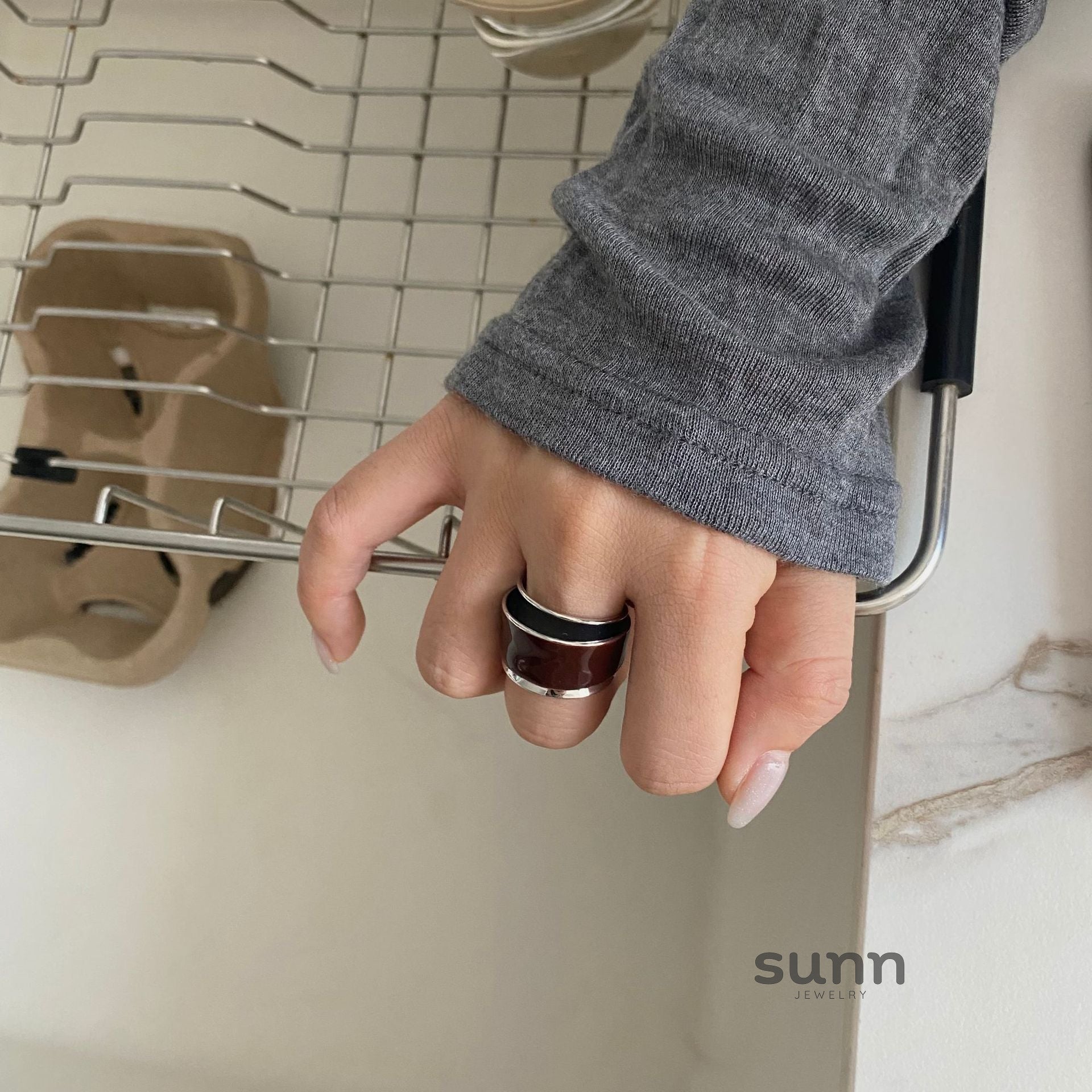 Yamileth Double Layer Enamel Ring [89FKVLUU]