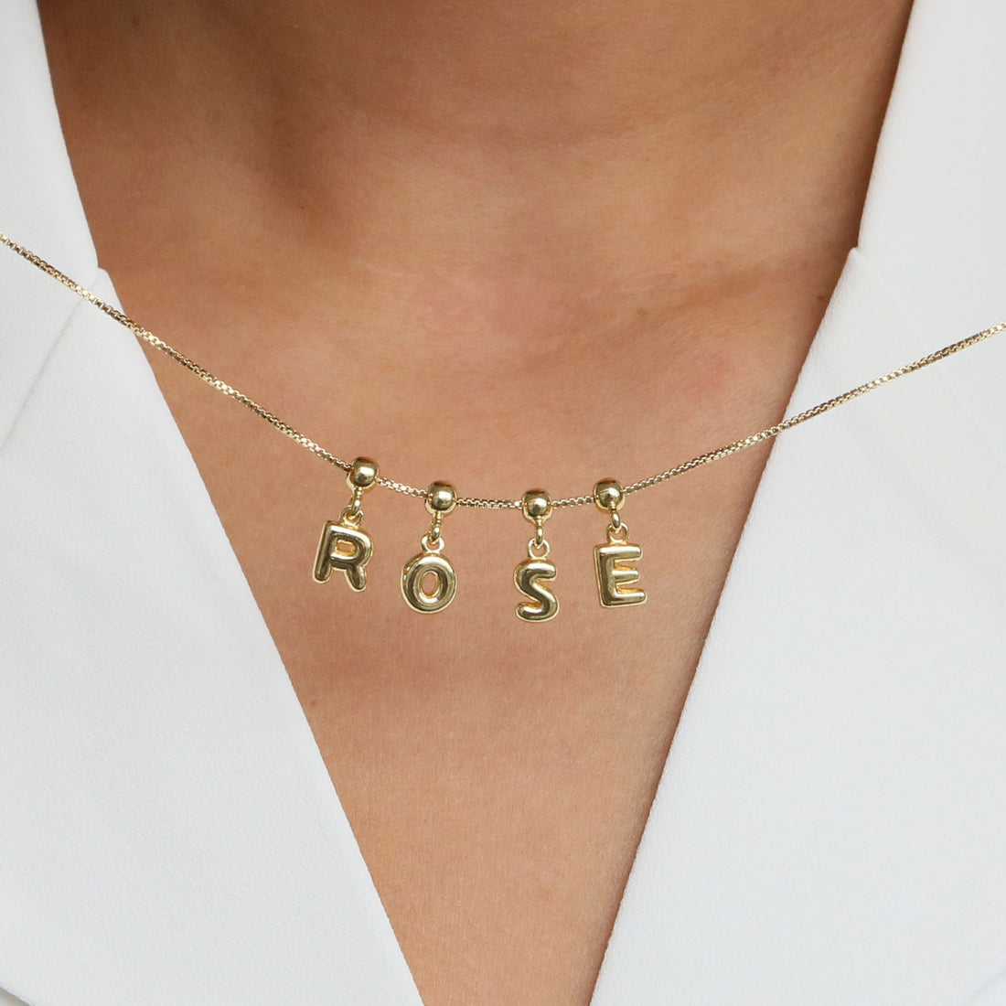 Yana Gold Bubble Initial Necklace [OZQ2HAF5]