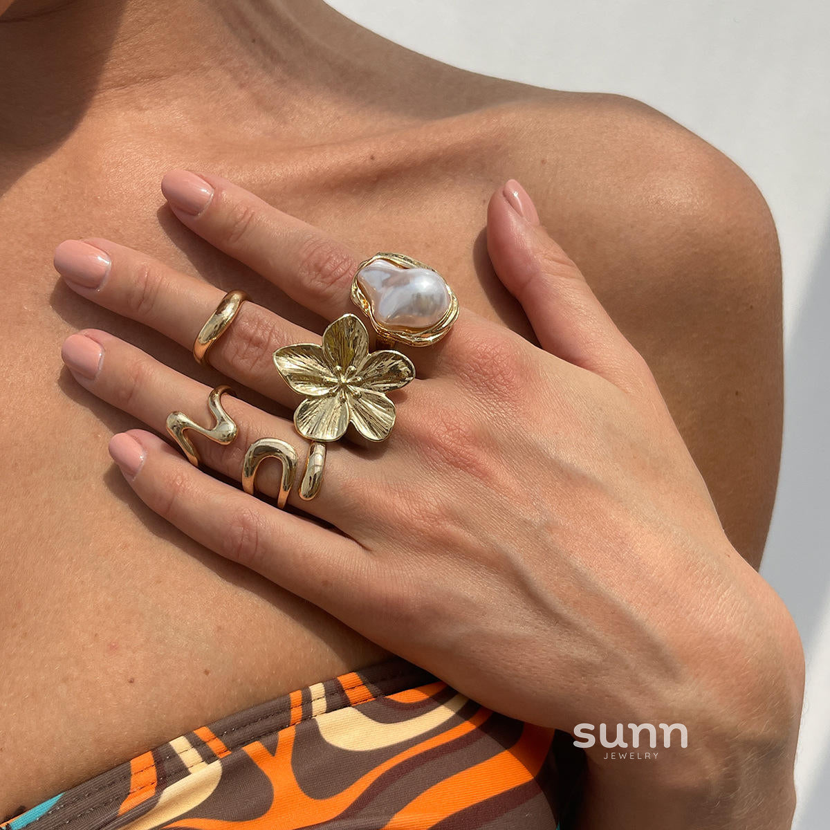 Yanely Baroque Pearl Ring Set [WRT1CJI2]