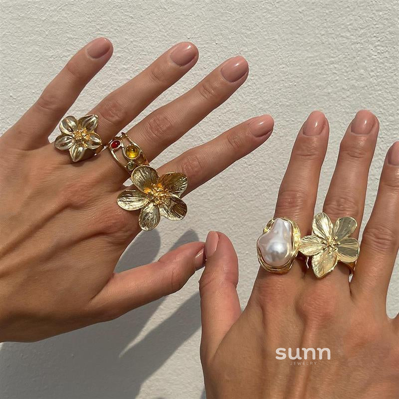 Yanely Baroque Pearl Ring Set [ZM60FSIX]