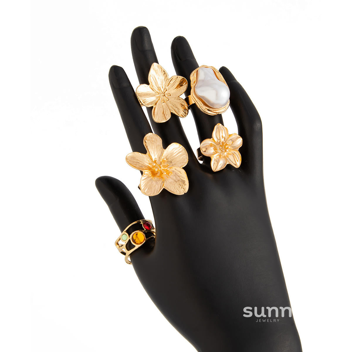 Yanely Baroque Pearl Ring Set [BDSKMLH8]