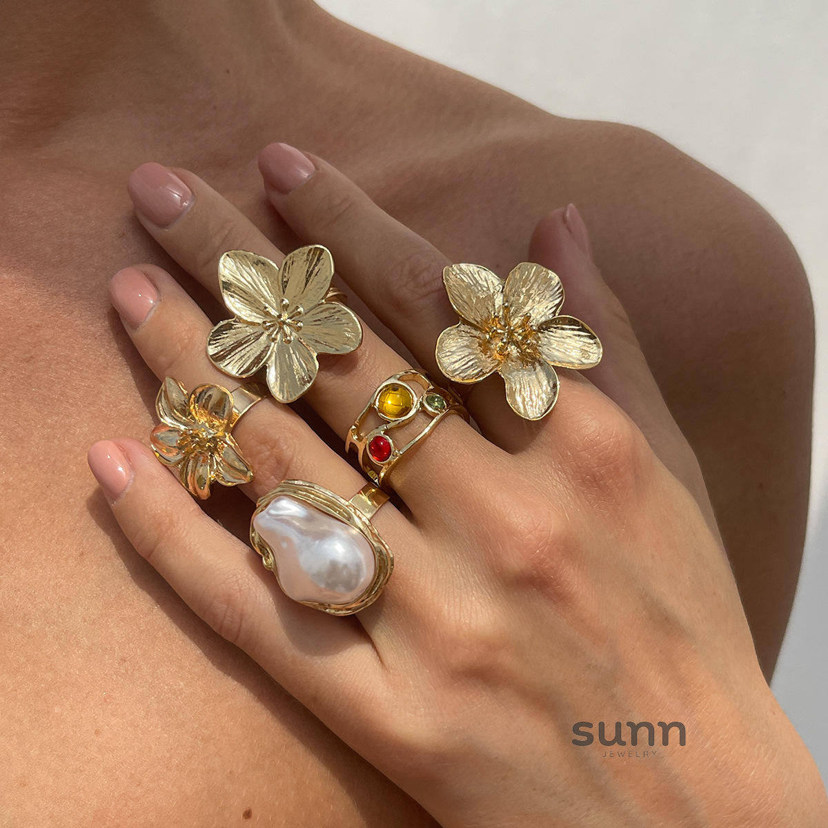 Yanely Baroque Pearl Ring Set [D1AV53ZZ]