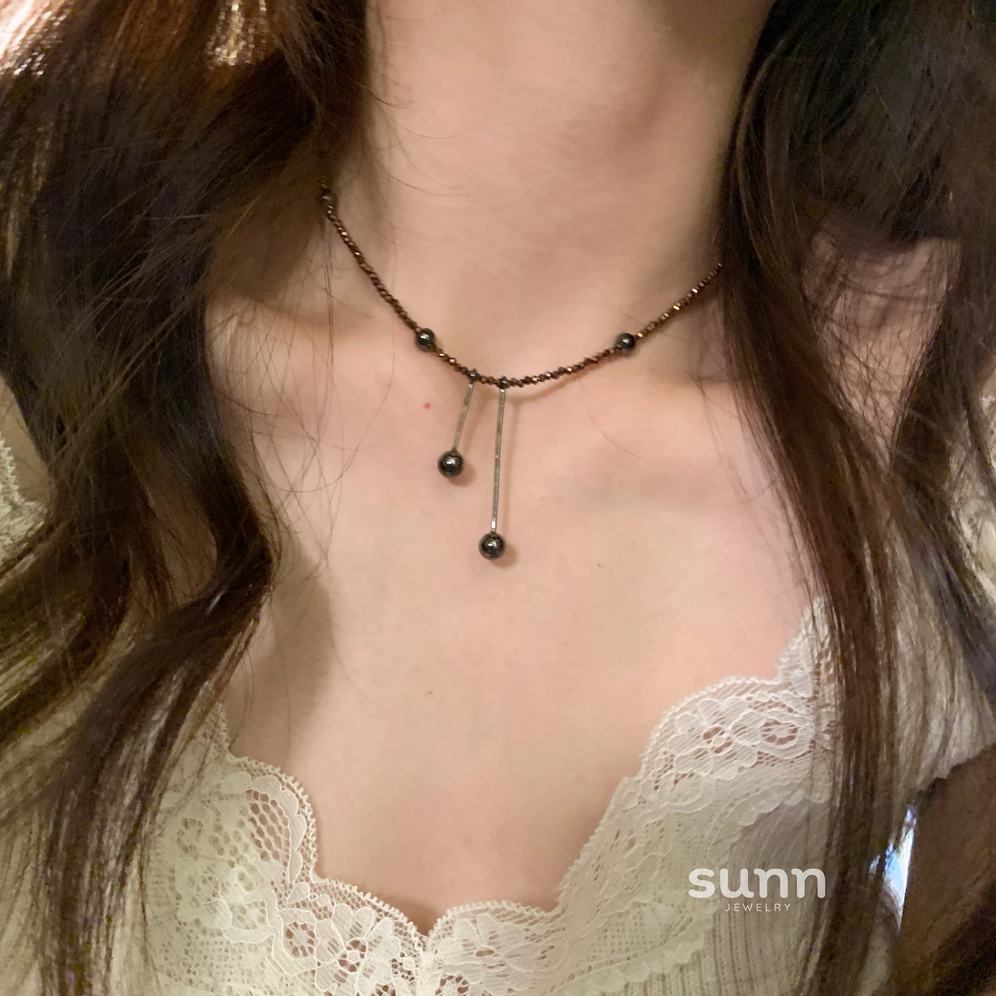 Yaneth Coffee Crystal Necklace