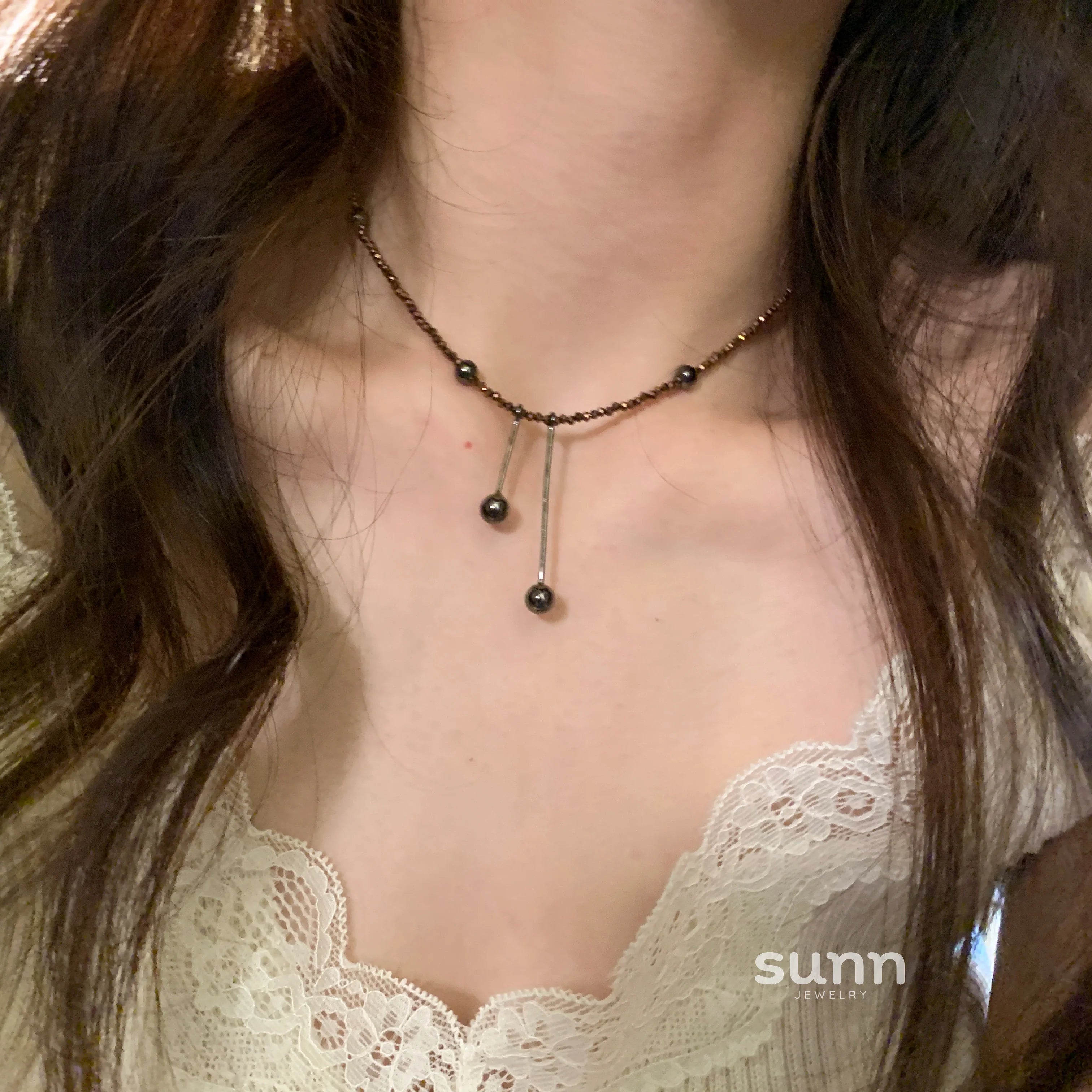 Yaneth Coffee Crystal Necklace