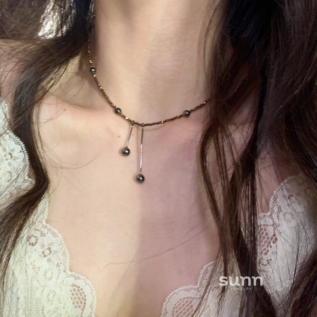 Yaneth Coffee Crystal Necklace