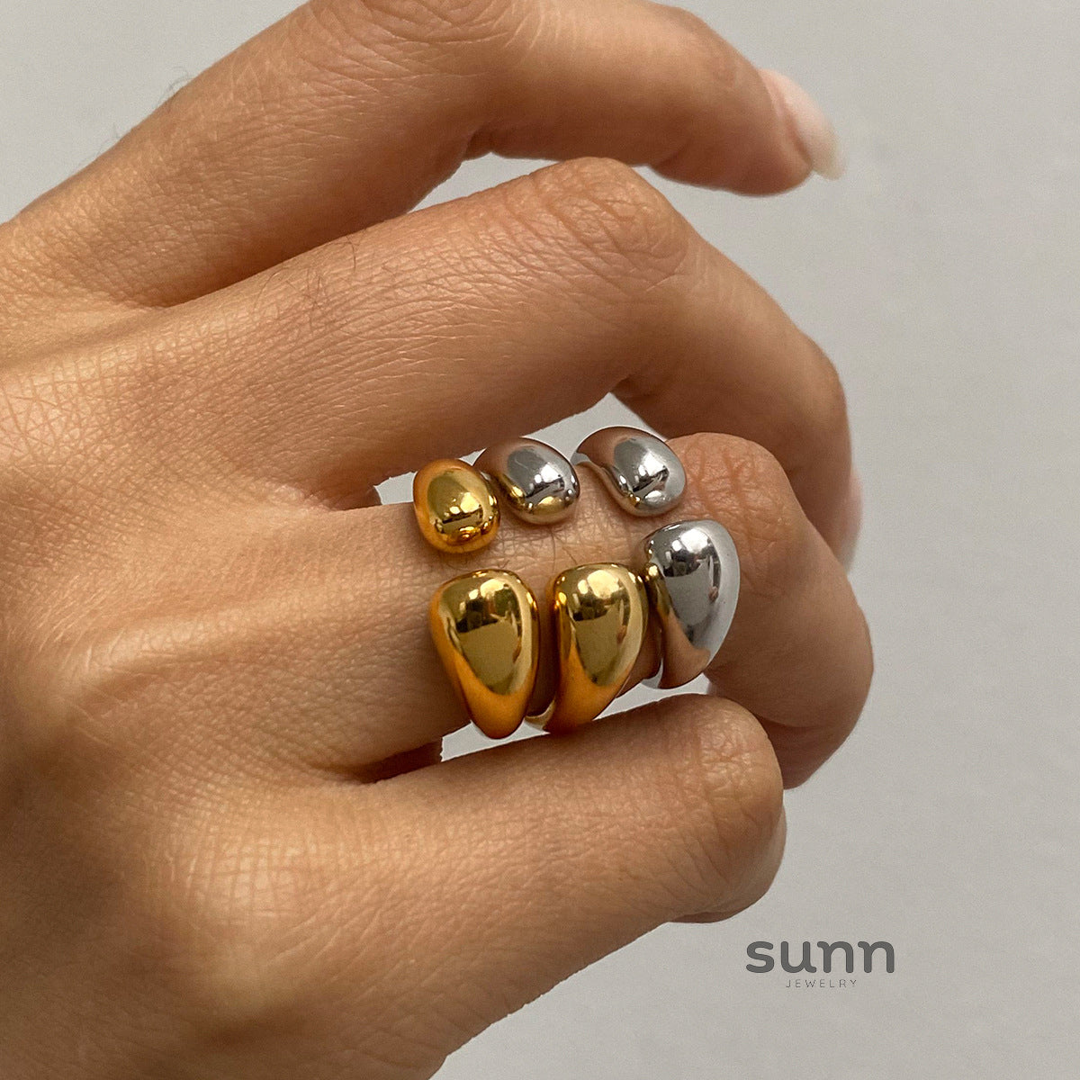 Yarely Geometric Steel Rings [HY24LVEQ]