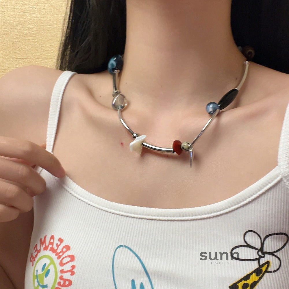 Yarielis Organic Stone Choker [BKSL4RHU]