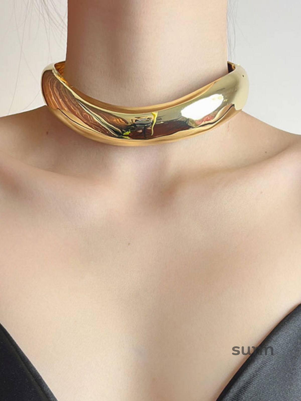 Yaritza Glossy Collar Choker [3EBBGDFS]