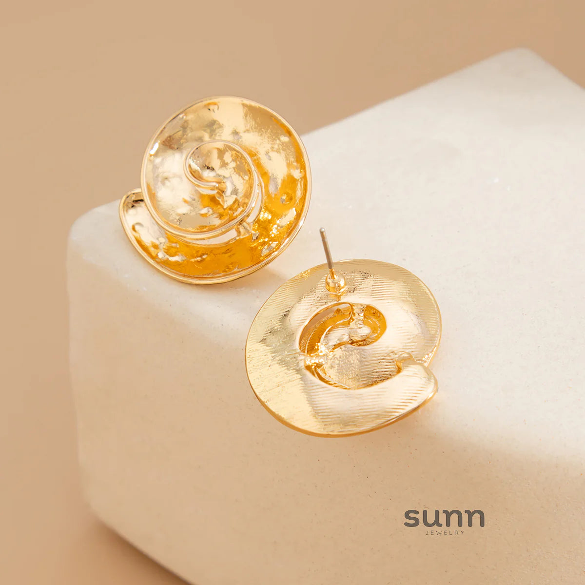 Yehudis Spiral Snail Stud Earrings