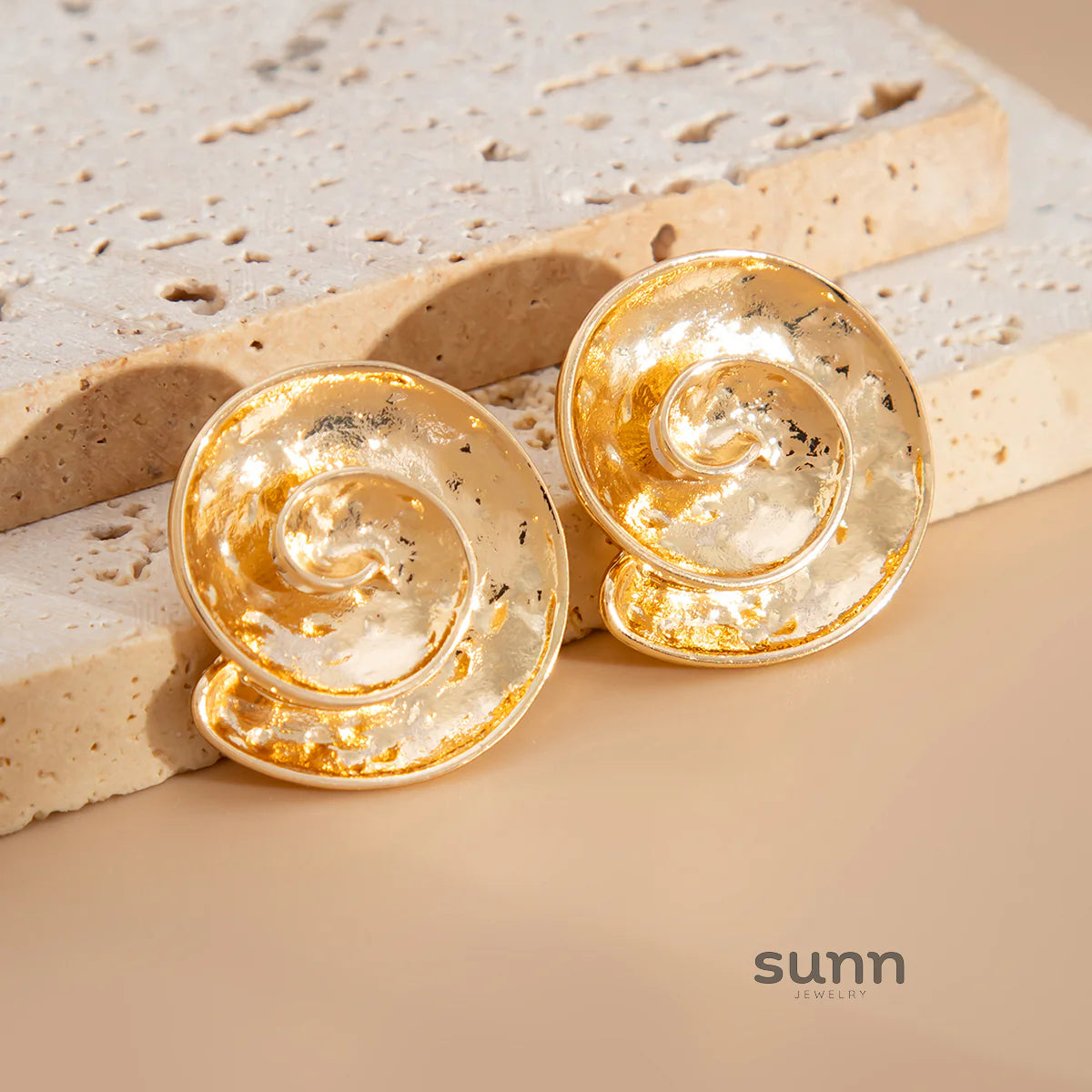 Yehudis Spiral Snail Stud Earrings
