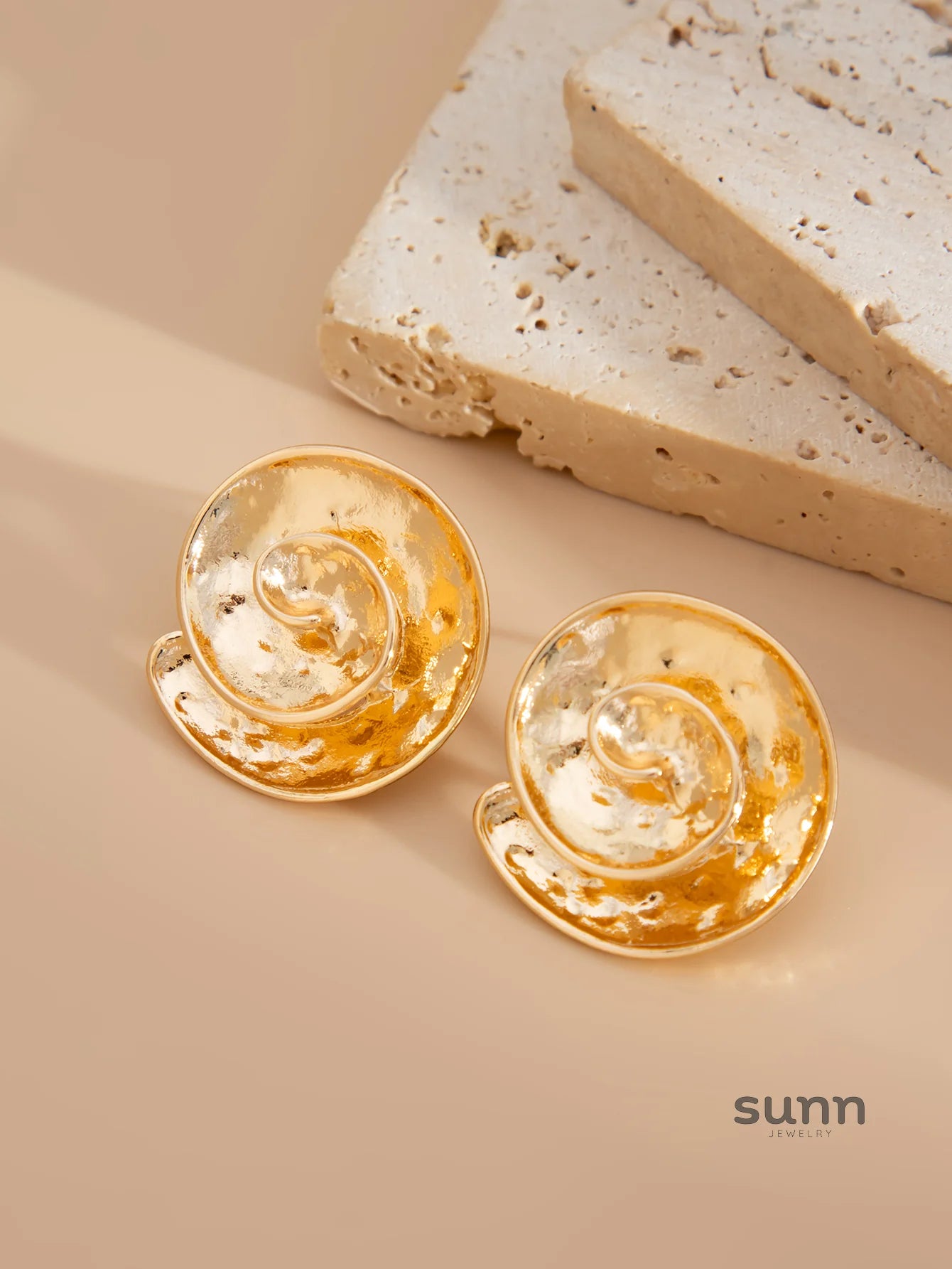 Yehudis Spiral Snail Stud Earrings