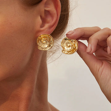 Yehudis Spiral Snail Stud Earrings