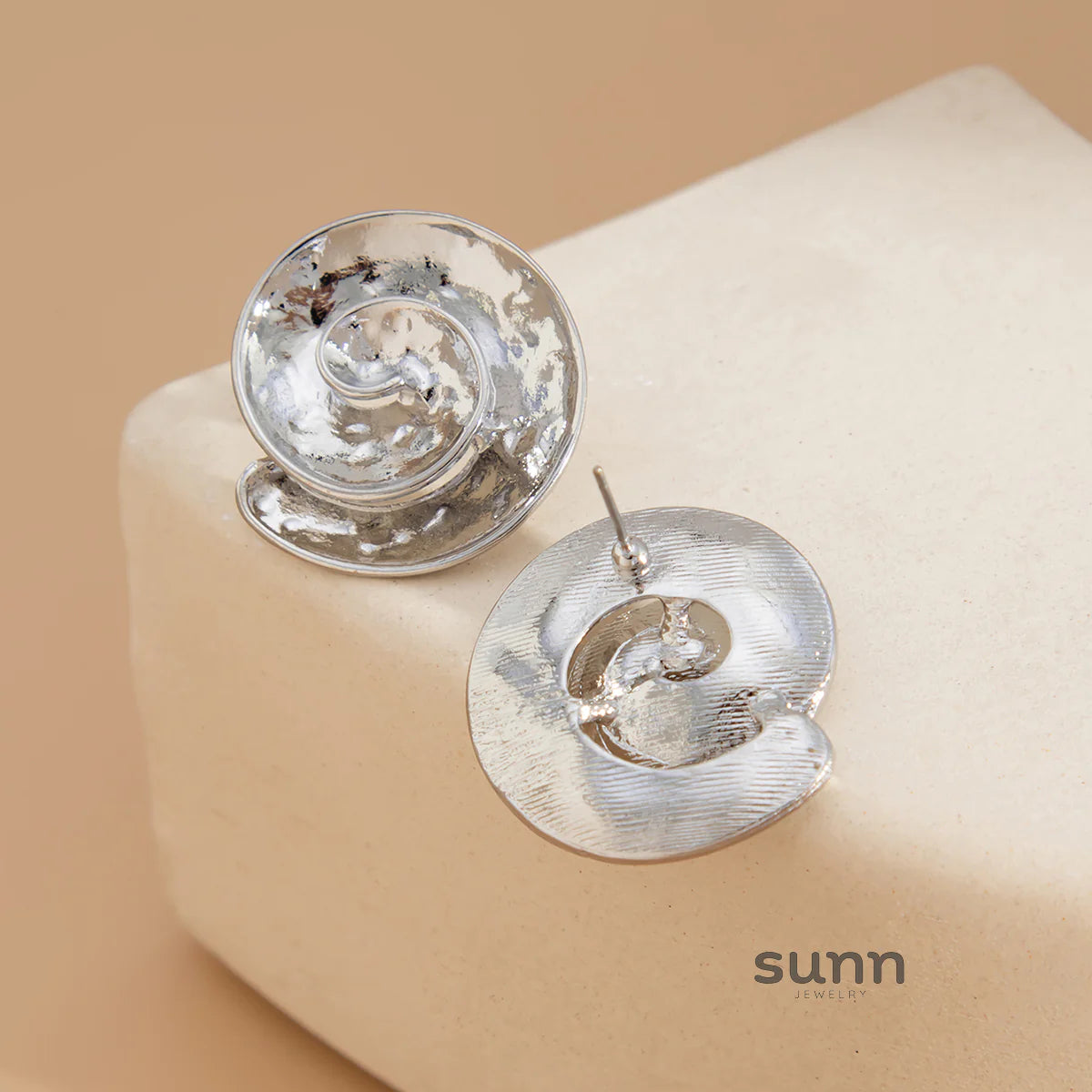 Yehudis Spiral Snail Stud Earrings