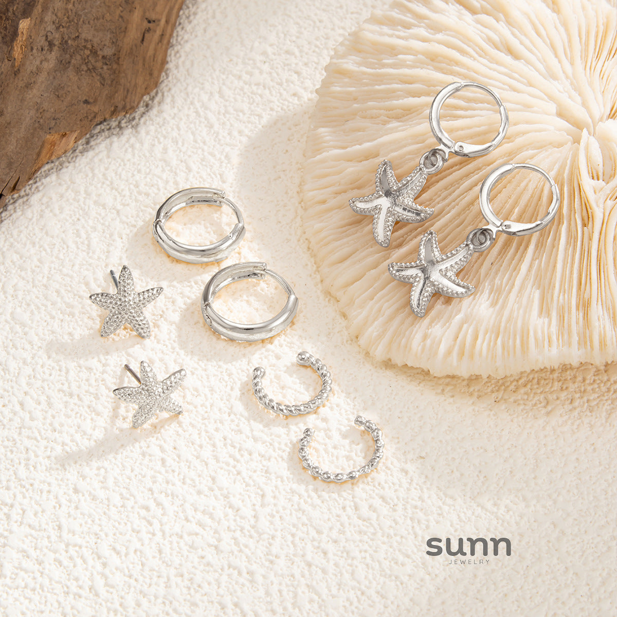 Yides Starfish Ear Cuff Set [OZL453WM]