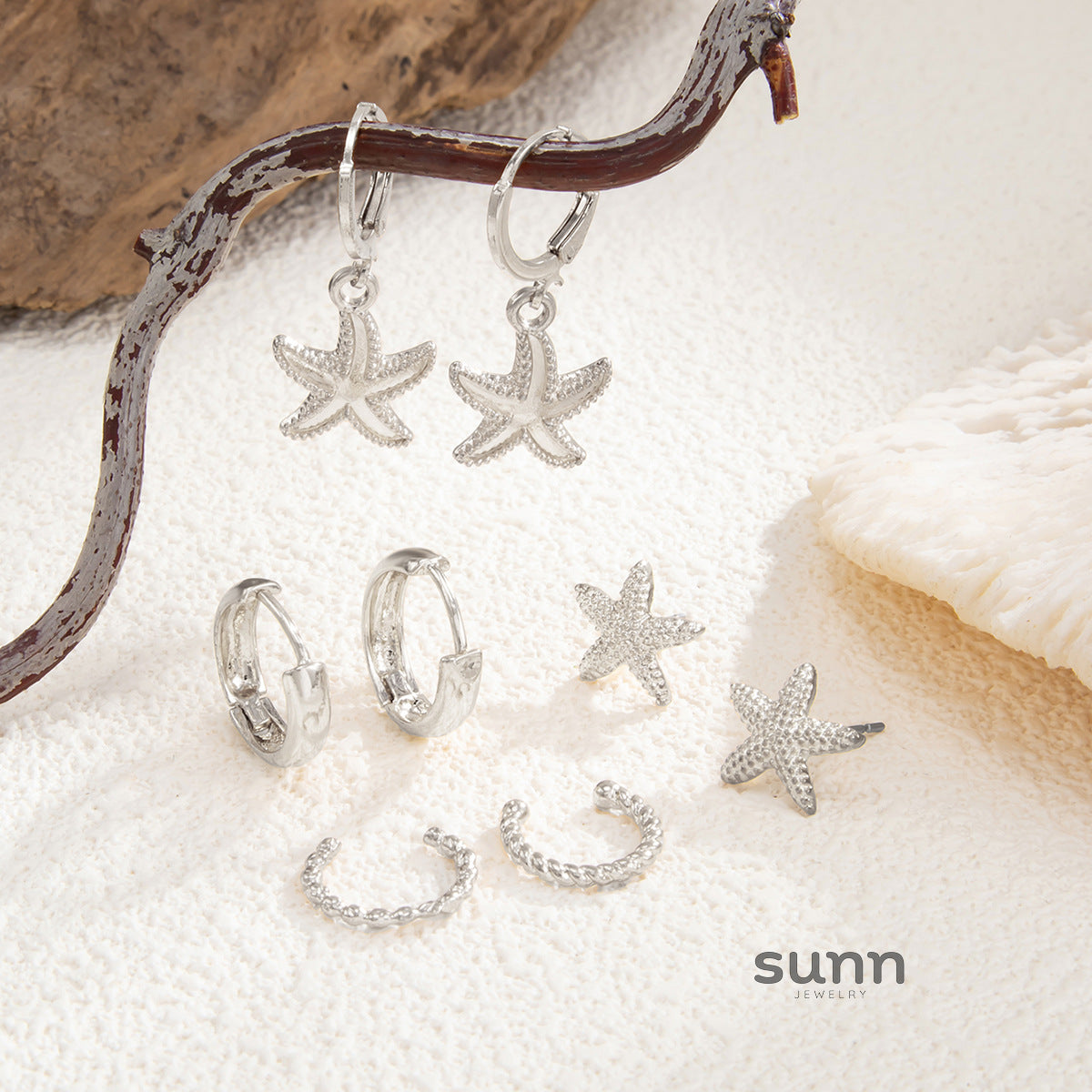 Yides Starfish Ear Cuff Set [1YF52L3E]