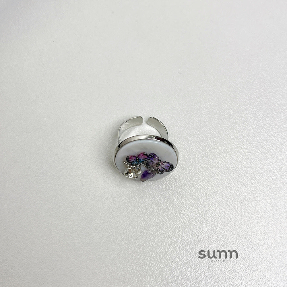 Ysabella Colorful Butterfly Open Ring [J7MHPP1H]