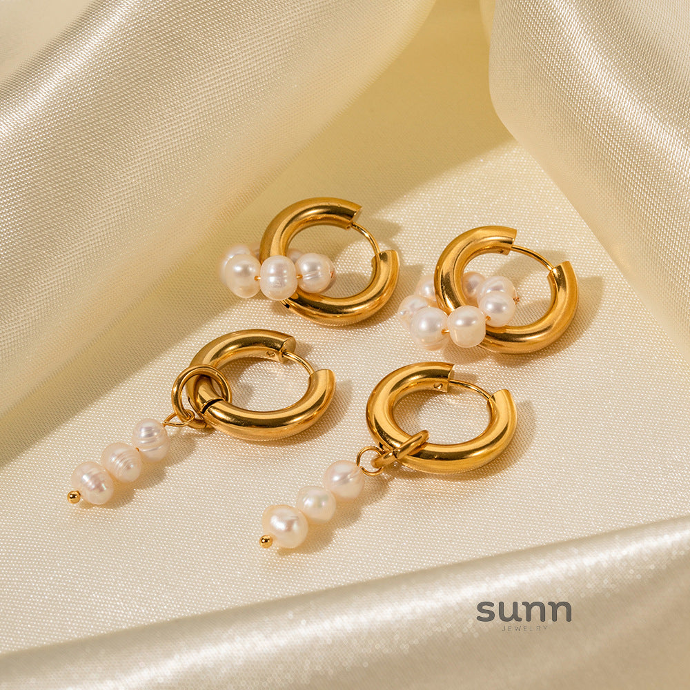 Yui Asymmetric Pearl Earrings [NB6P8QA2]