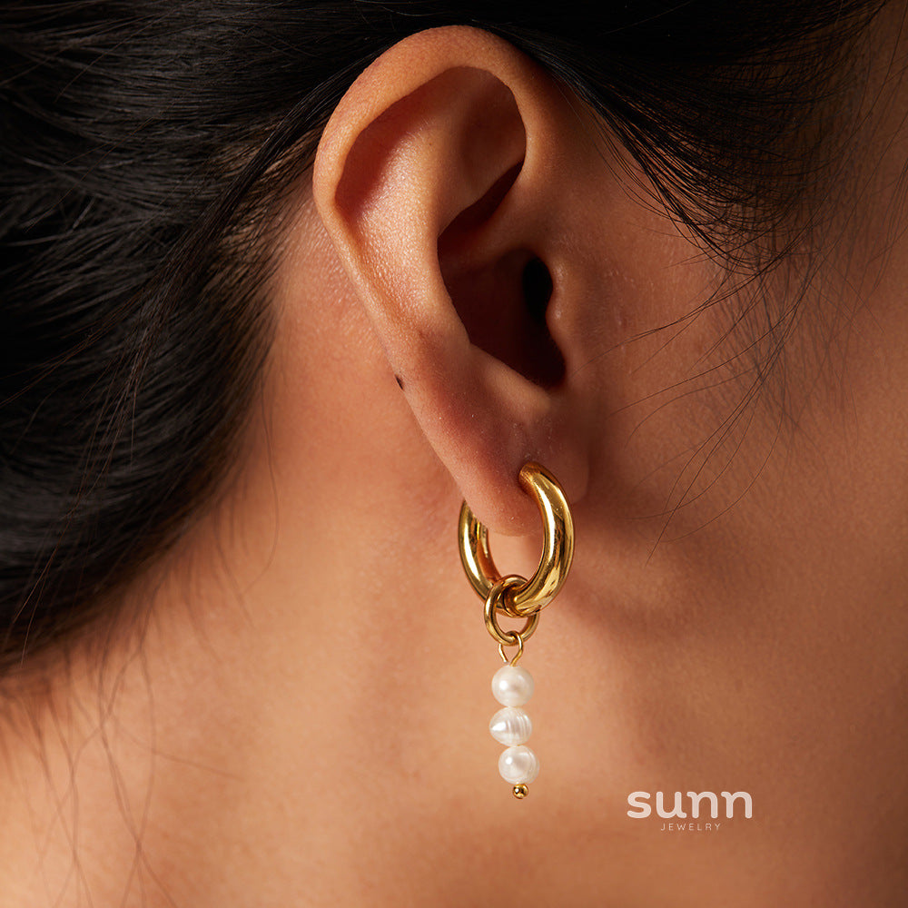 Yui Asymmetric Pearl Earrings [0TCS99BU]