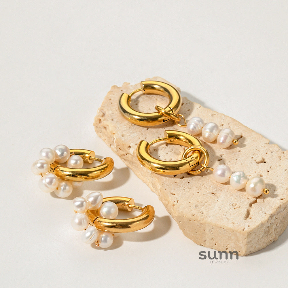 Yui Asymmetric Pearl Earrings [DTEATJJI]