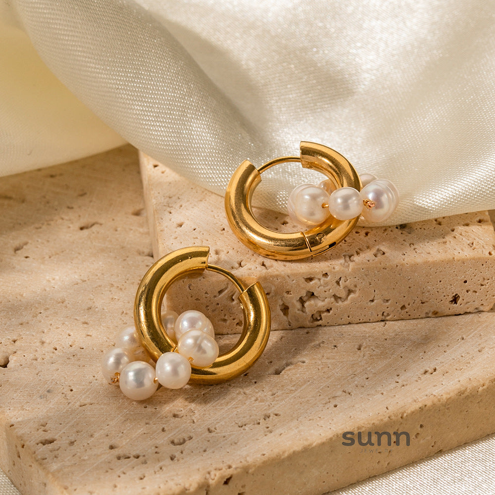 Yui Asymmetric Pearl Earrings [G340SDPG]