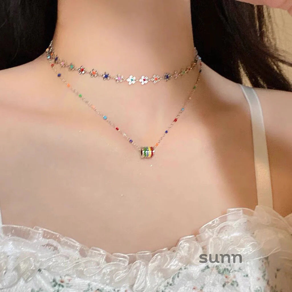 Yuleimy Dopamine Bloom Layered Necklace