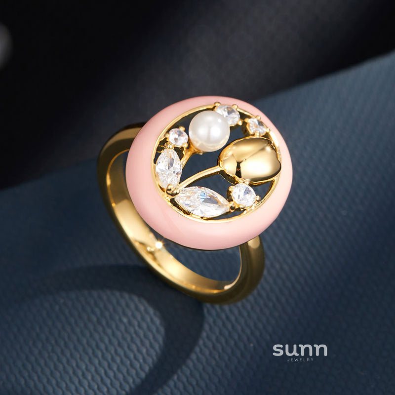 Yuleimy Elegant Tulip Ring [CV8GAHLQ]