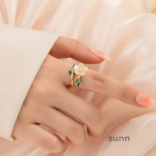 Yulianna Camellia Open Ring [A988LZDY]