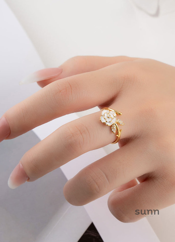 Yulianna Camellia Open Ring [9U5SCFE3]