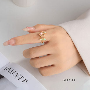 Yulianna Camellia Open Ring [ODANQYR5]