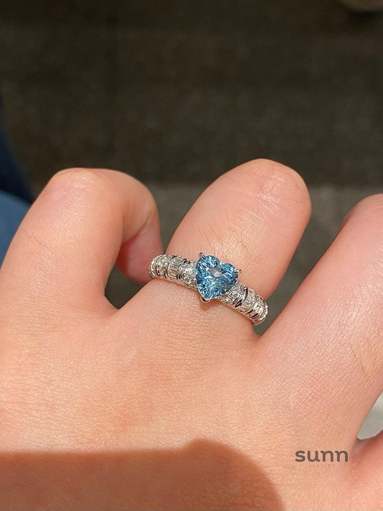 Yulissa Azure Heart Ring [FCP5C0JS]
