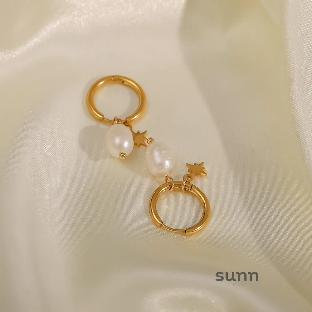 Yurani Pearl Star Hoops