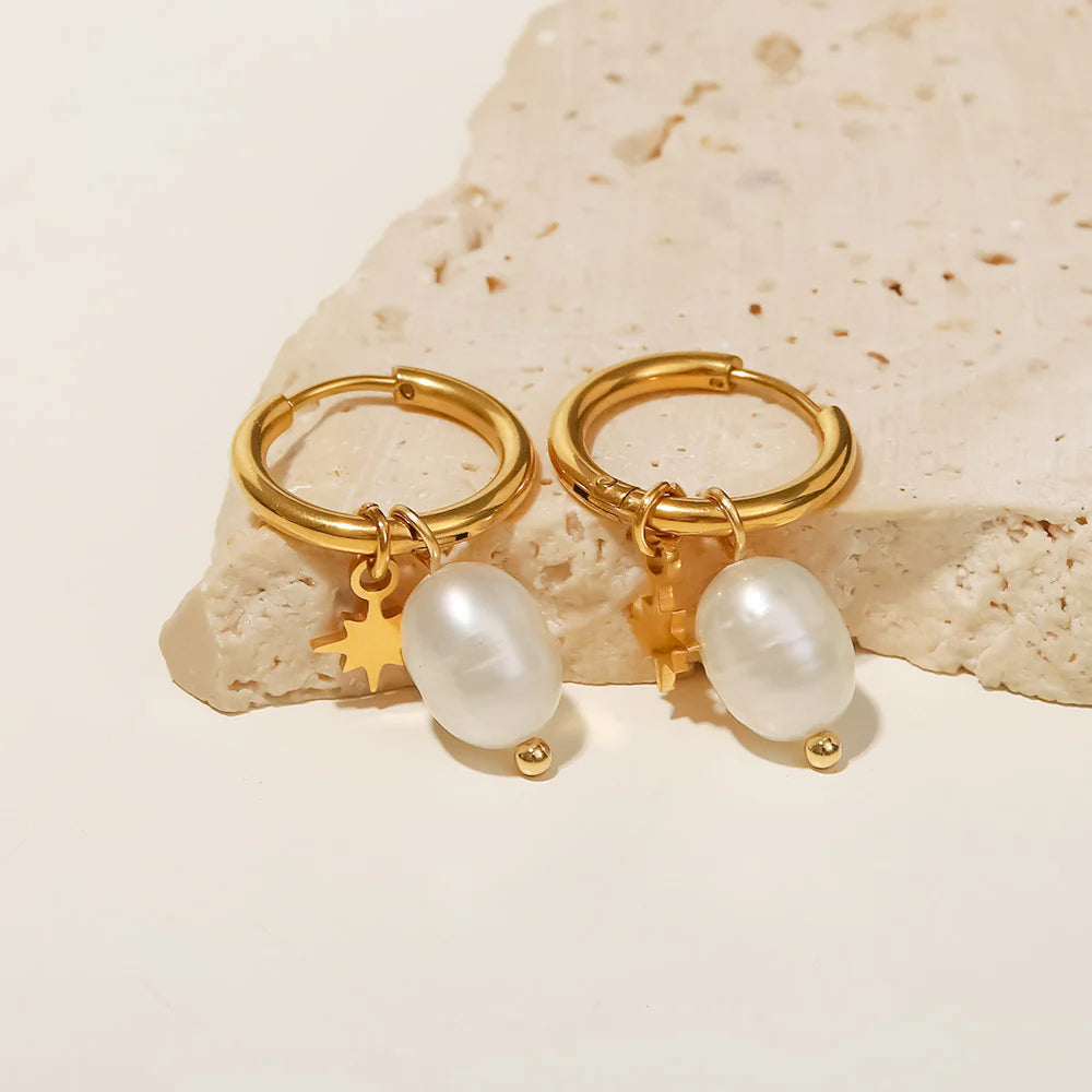 Yurani Pearl Star Hoops