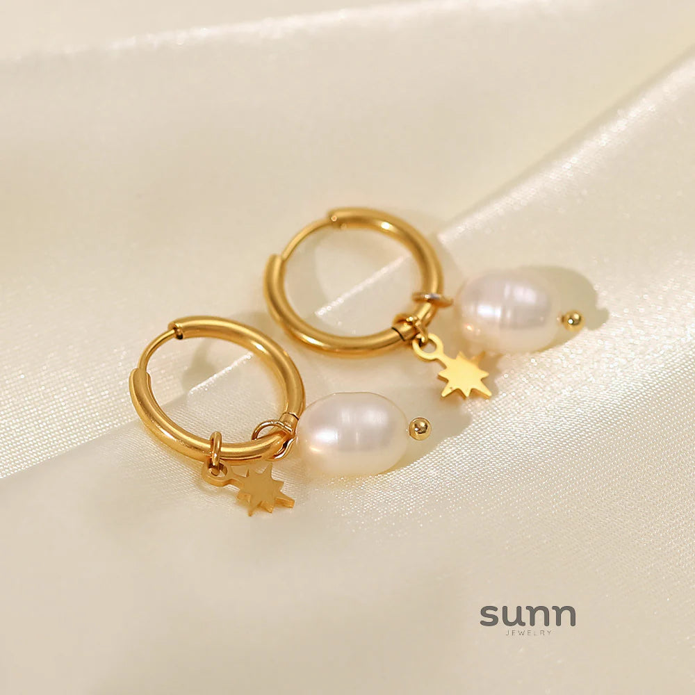 Yurani Pearl Star Hoops