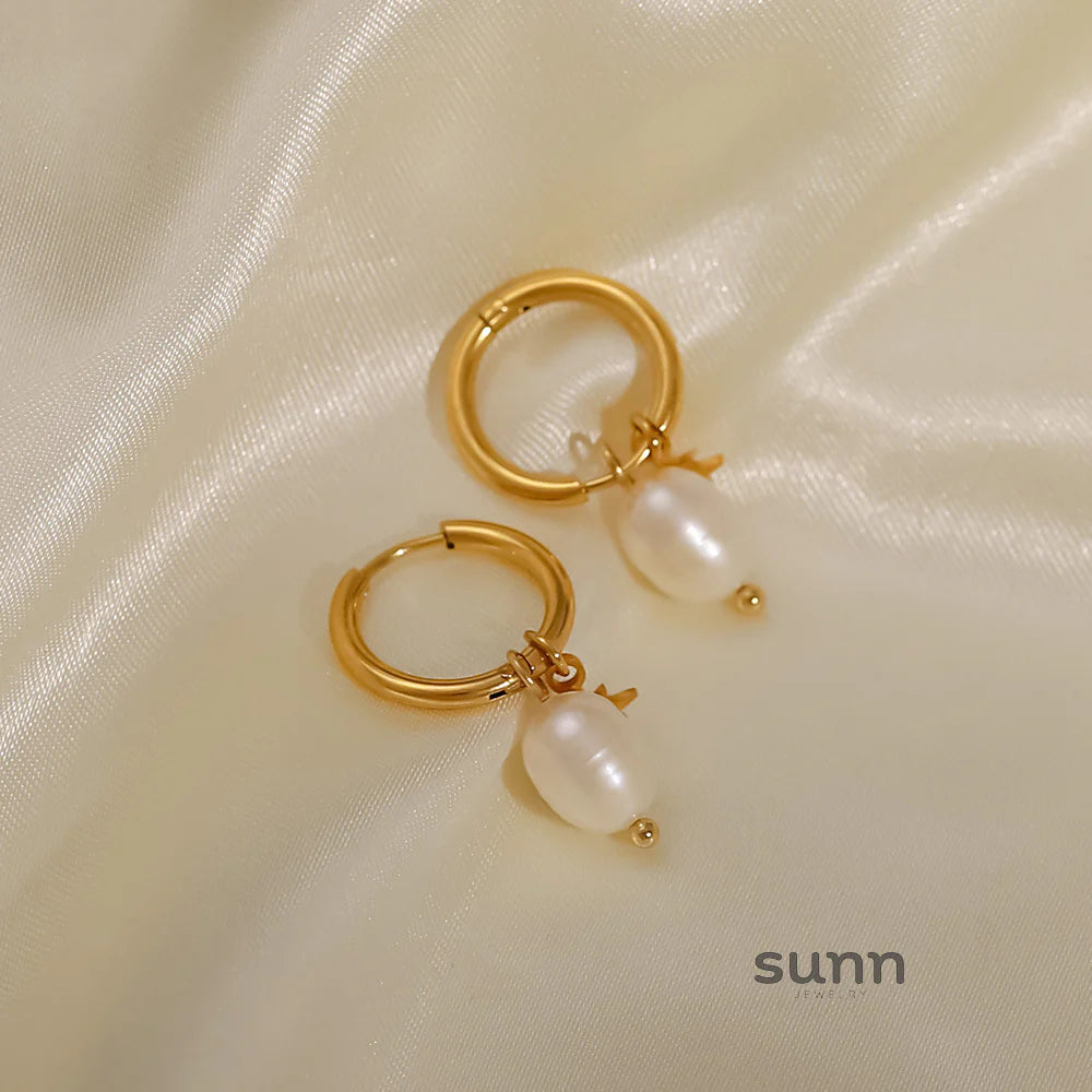 Yurani Pearl Star Hoops