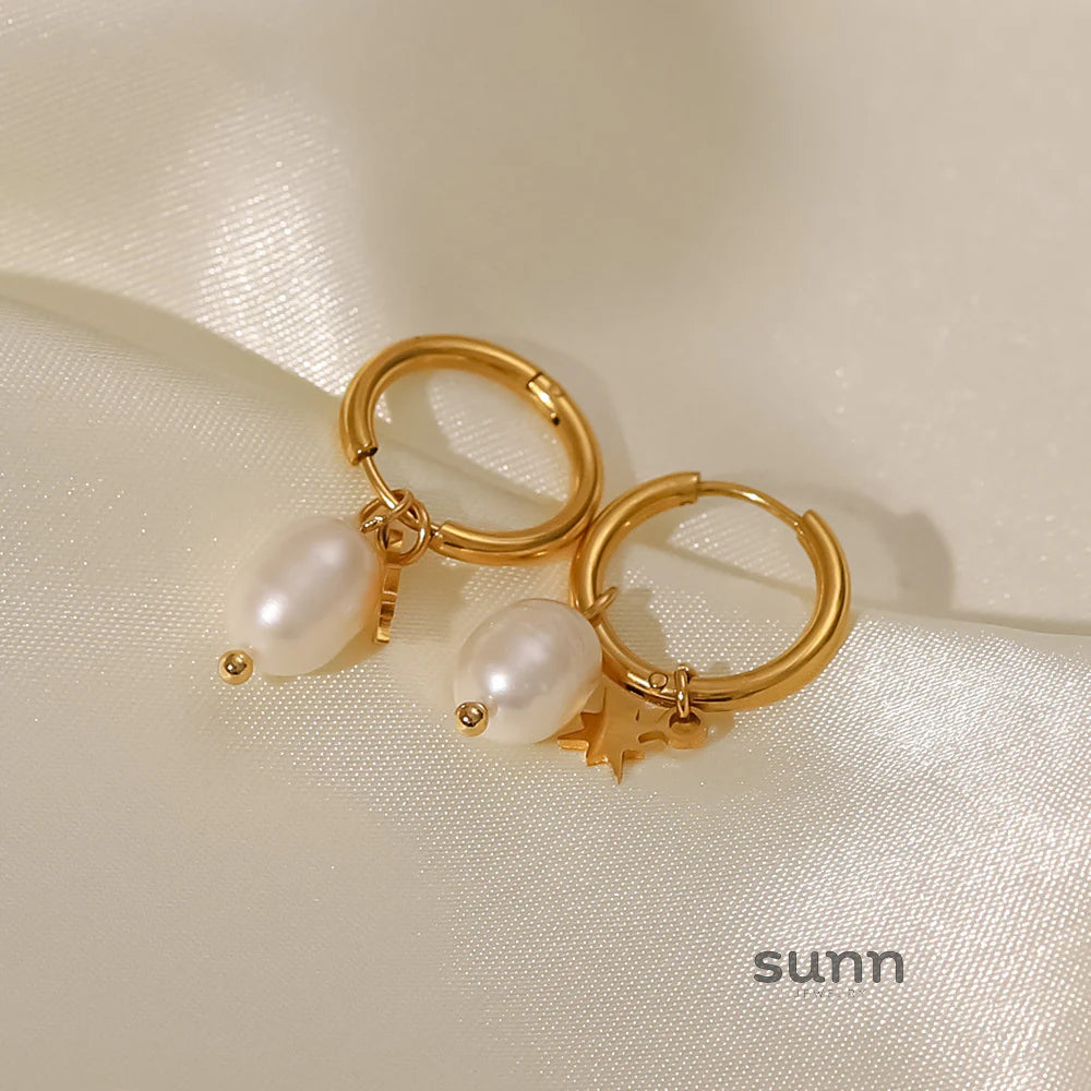 Yurani Pearl Star Hoops