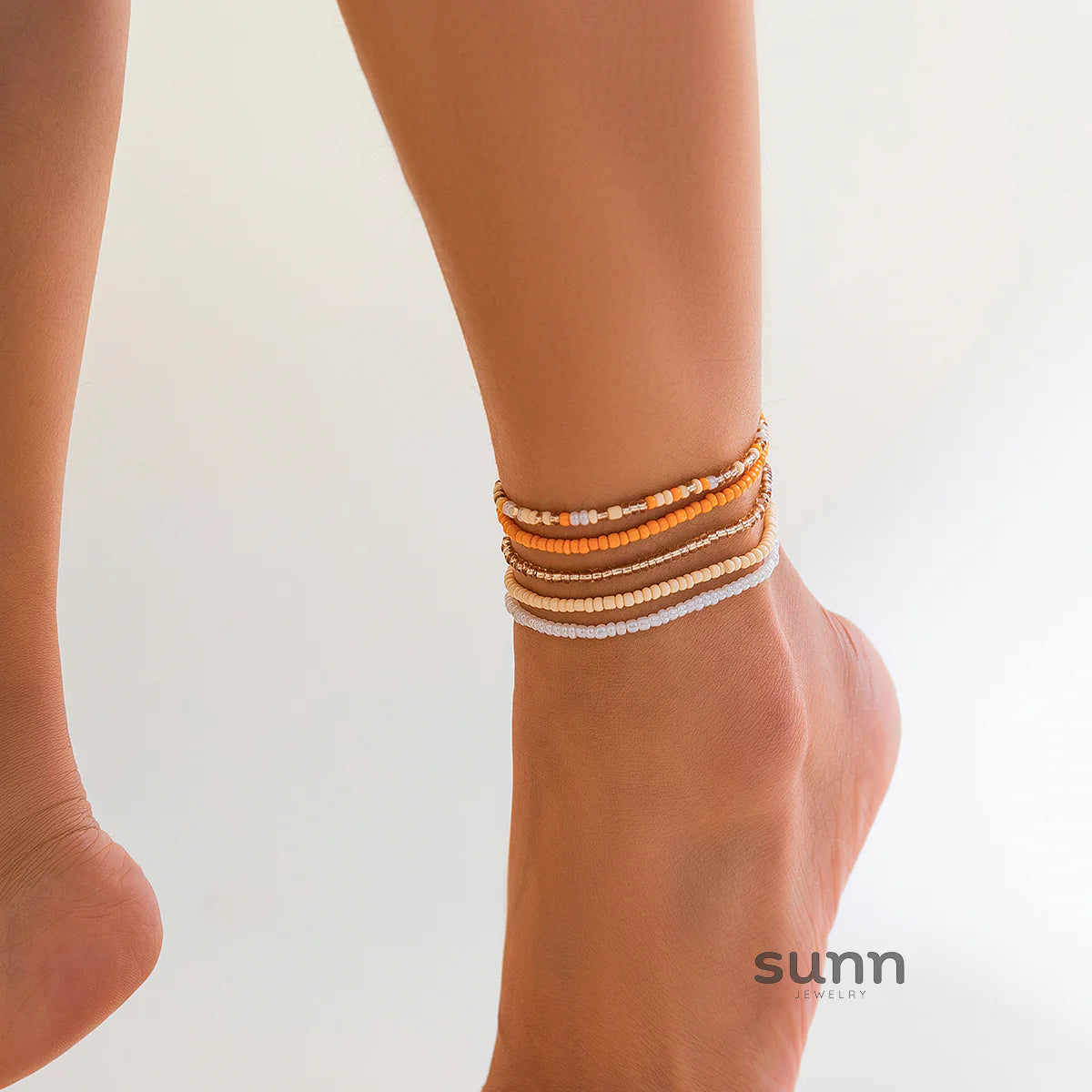 Zaara Beaded Anklet Set