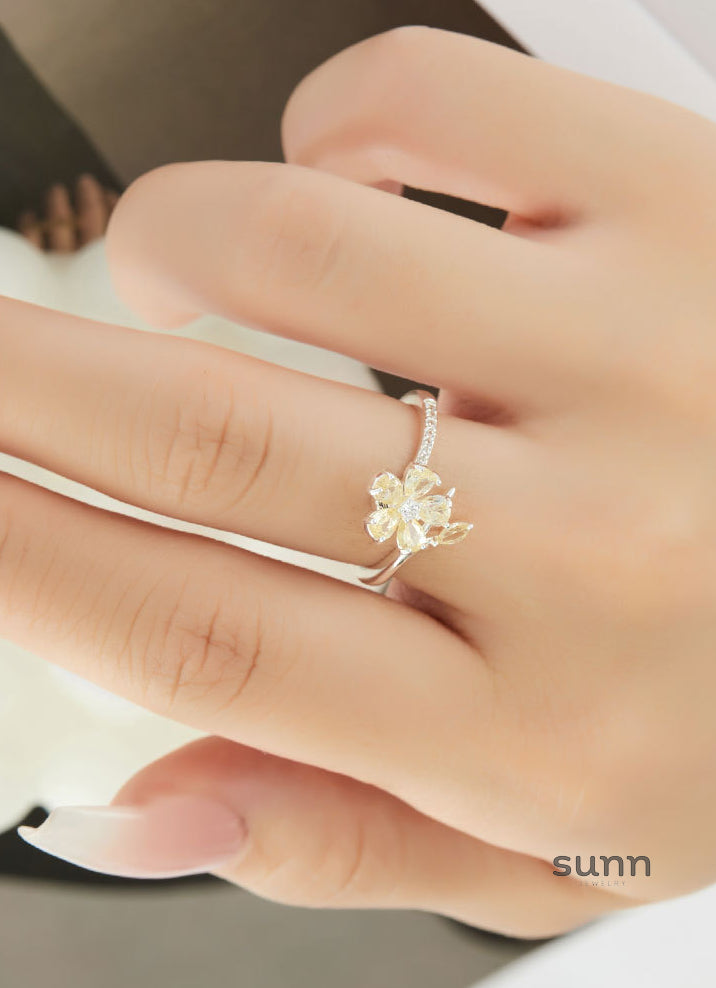 Zadie Floral Zircon Open Ring [HYXY93SF]
