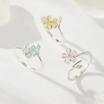 Zadie Floral Zircon Open Ring [MNPP87RC]