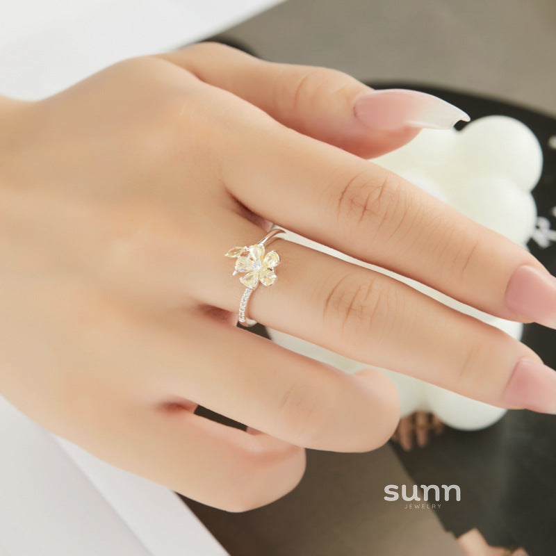 Zadie Floral Zircon Open Ring [VGB03LSO]
