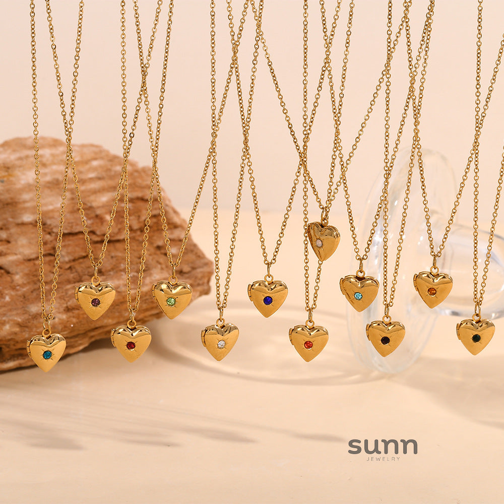 Zahara Birthstone Heart Locket [CM7U12BF]