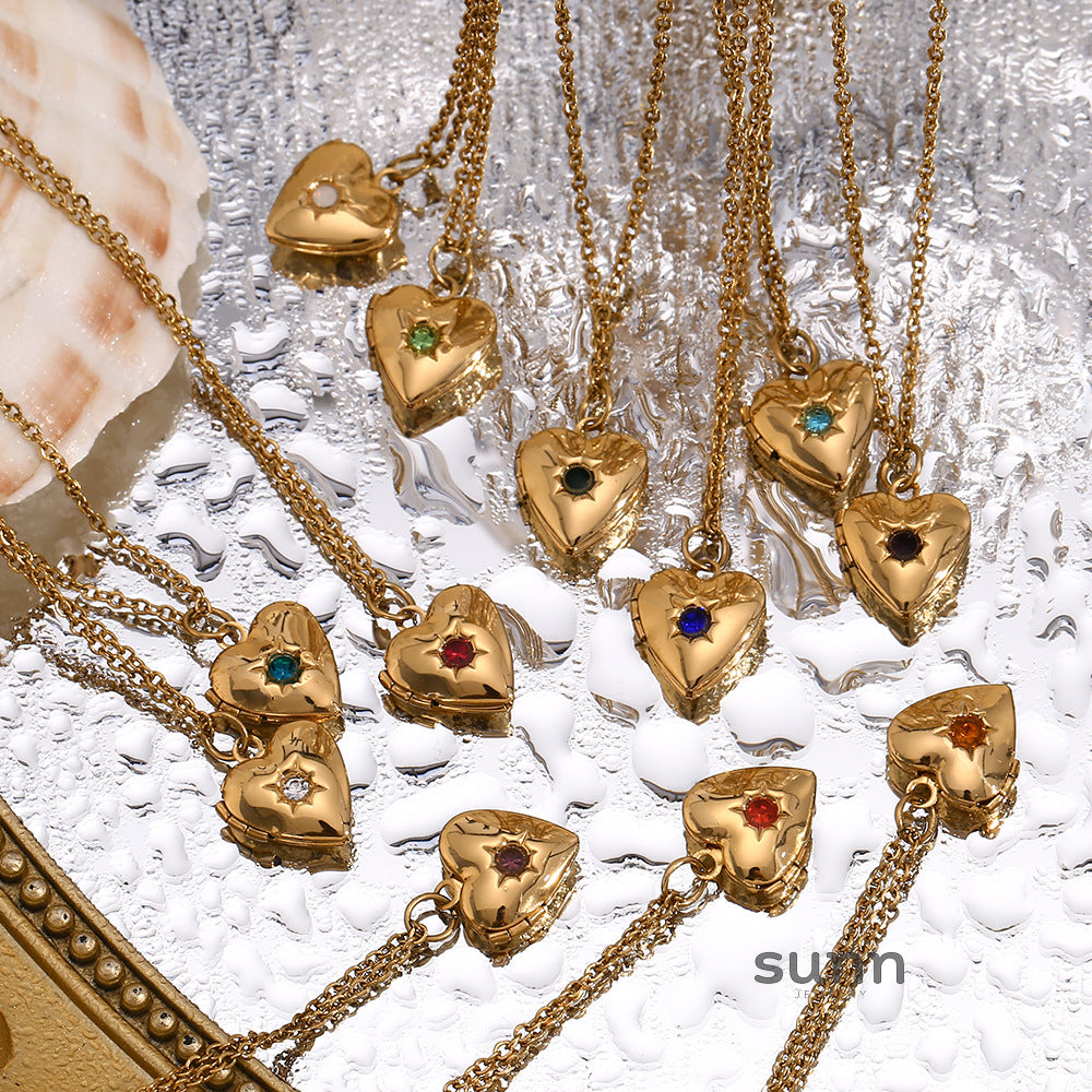 Zahara Birthstone Heart Locket [WZIE4XBG]