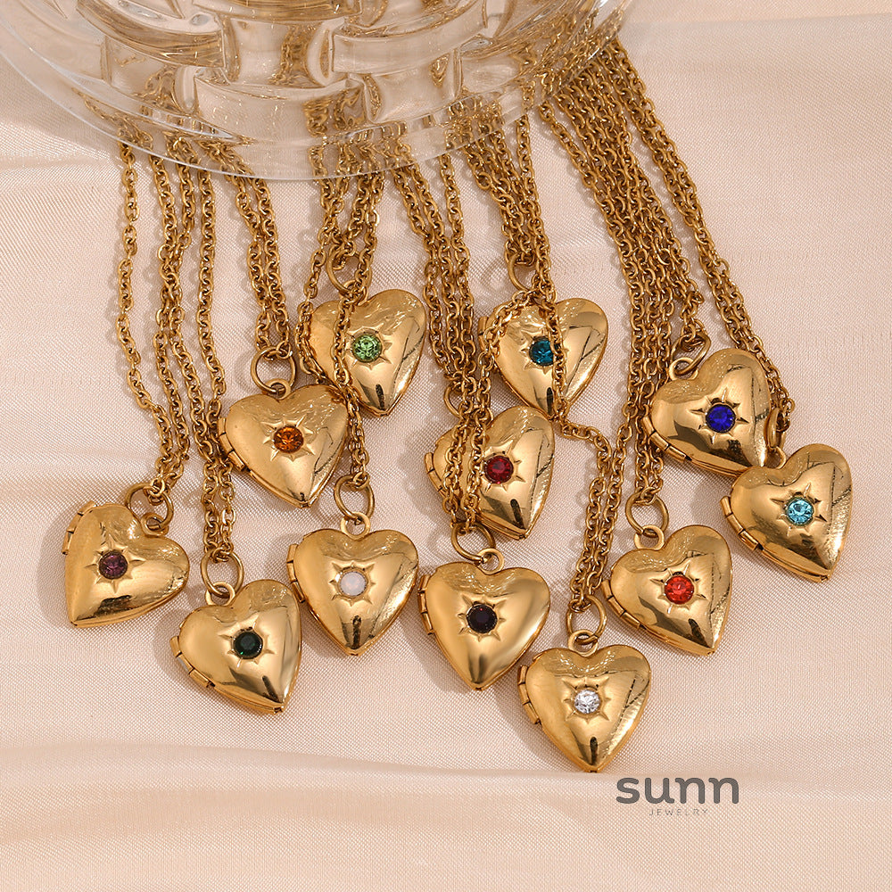 Zahara Birthstone Heart Locket [QDKH8EXI]