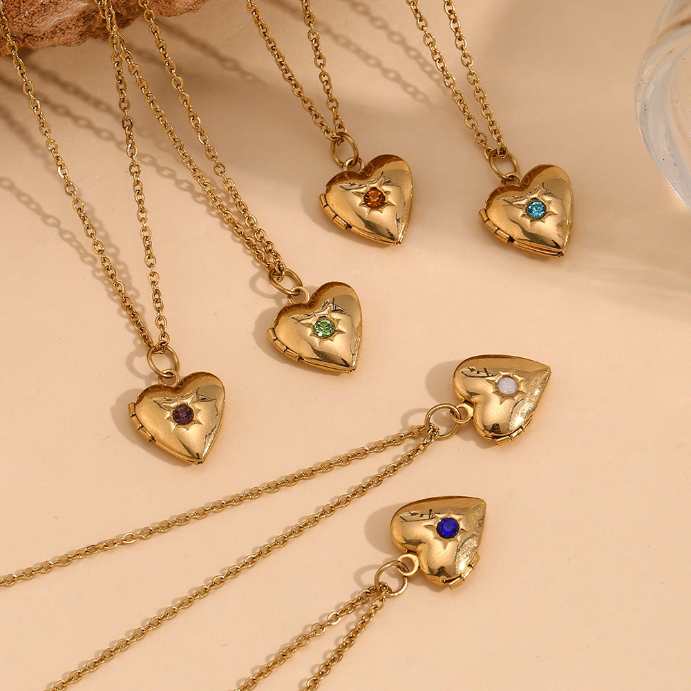 Zahara Birthstone Heart Locket [UWBVJT3V]