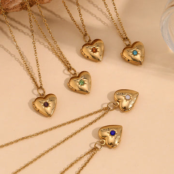 Zahara Birthstone Heart Locket [UWBVJT3V]