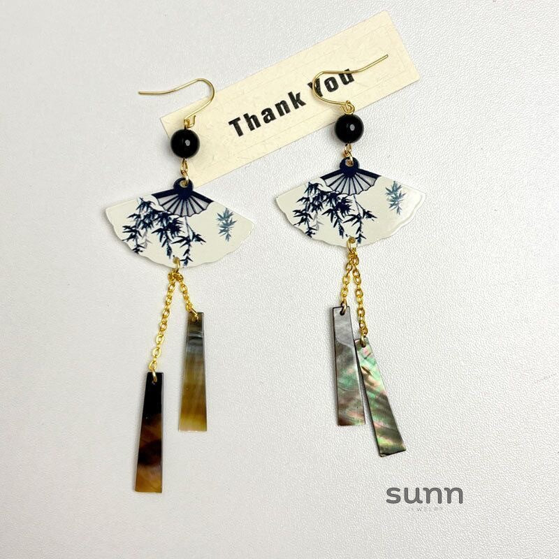 Zahira Ink Bamboo Tassel Earrings [3HK1WTWH]