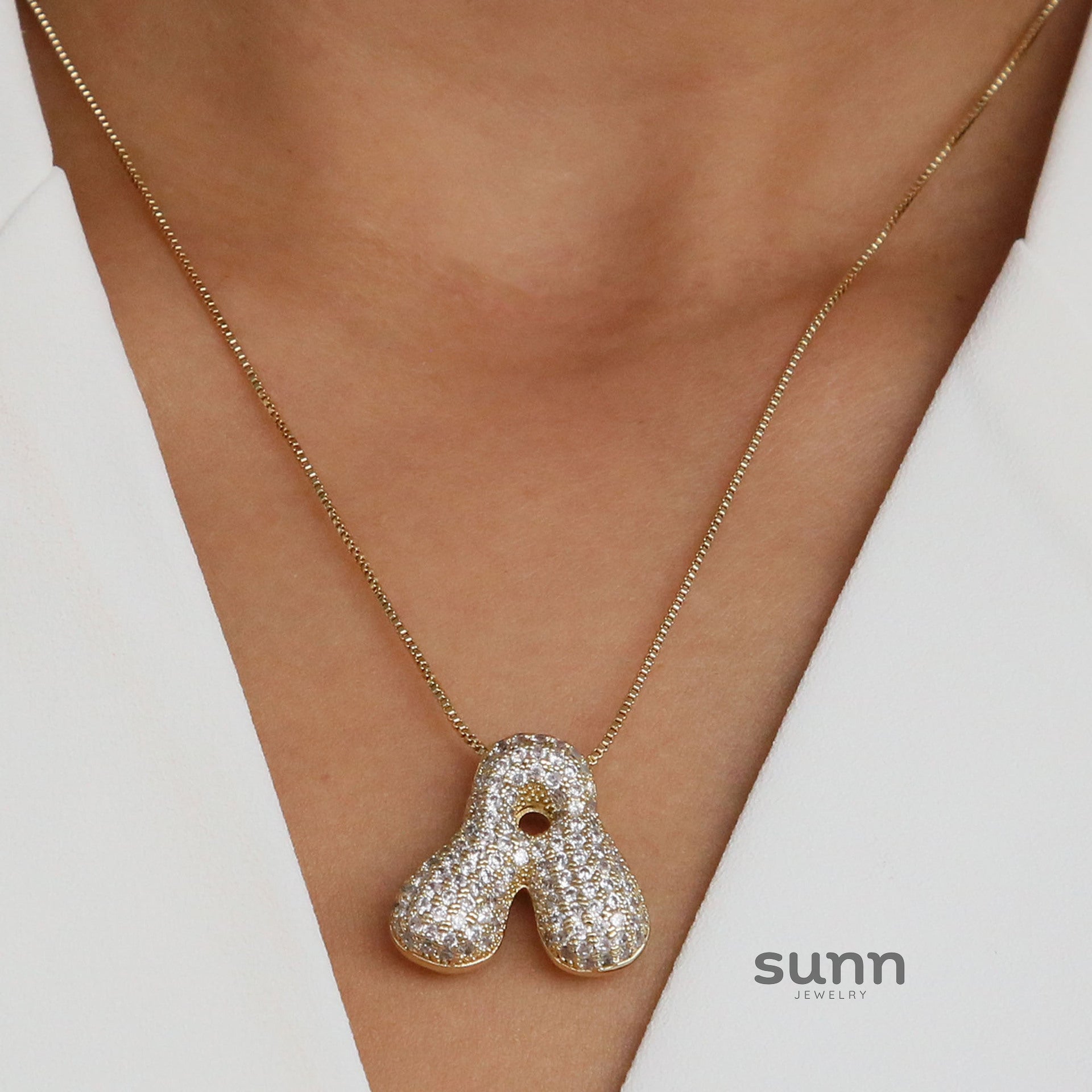 Zaidee Bubble Initial Necklace [PSXKOO5C]