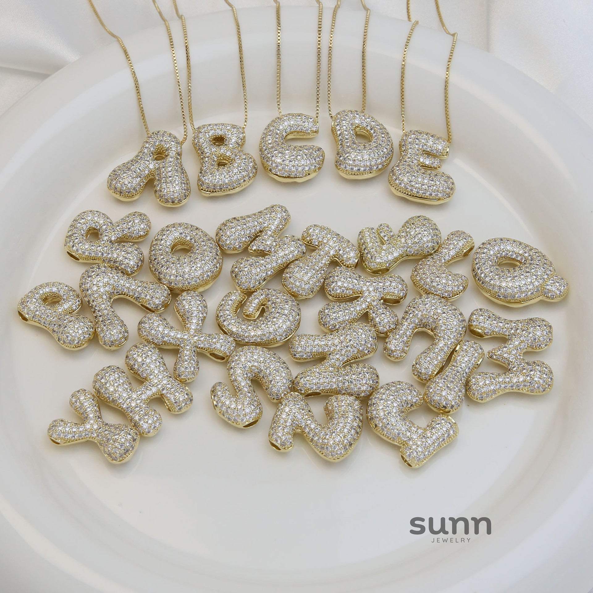 Zaidee Bubble Initial Necklace [JZ38TPGB]